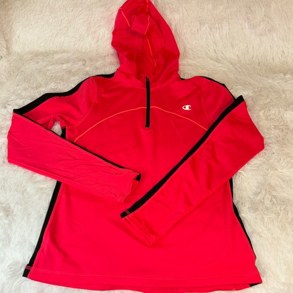 Champion Tops - Champion Performax Vapor Women’s Neon Pink 1/4 Zip Athletic Hoodie Size Medium